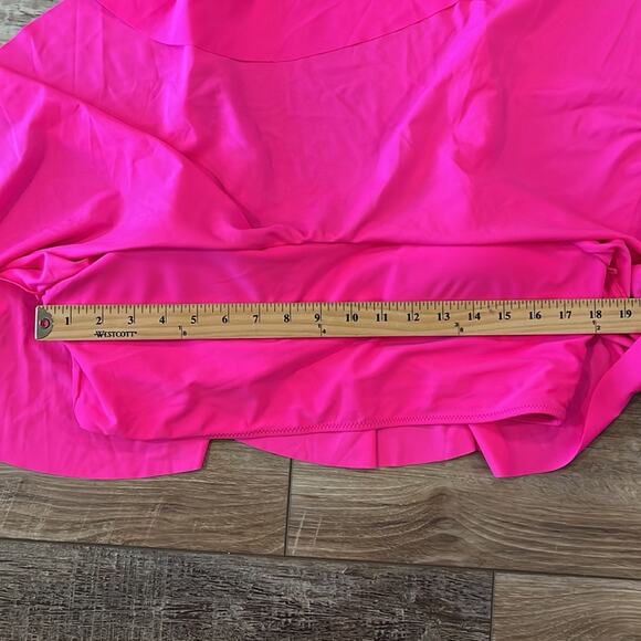 Shein Plus Pink Double Adjustable Strap Hanky Hem Flowy Tankini Top 3XL - Picture 6 of 12